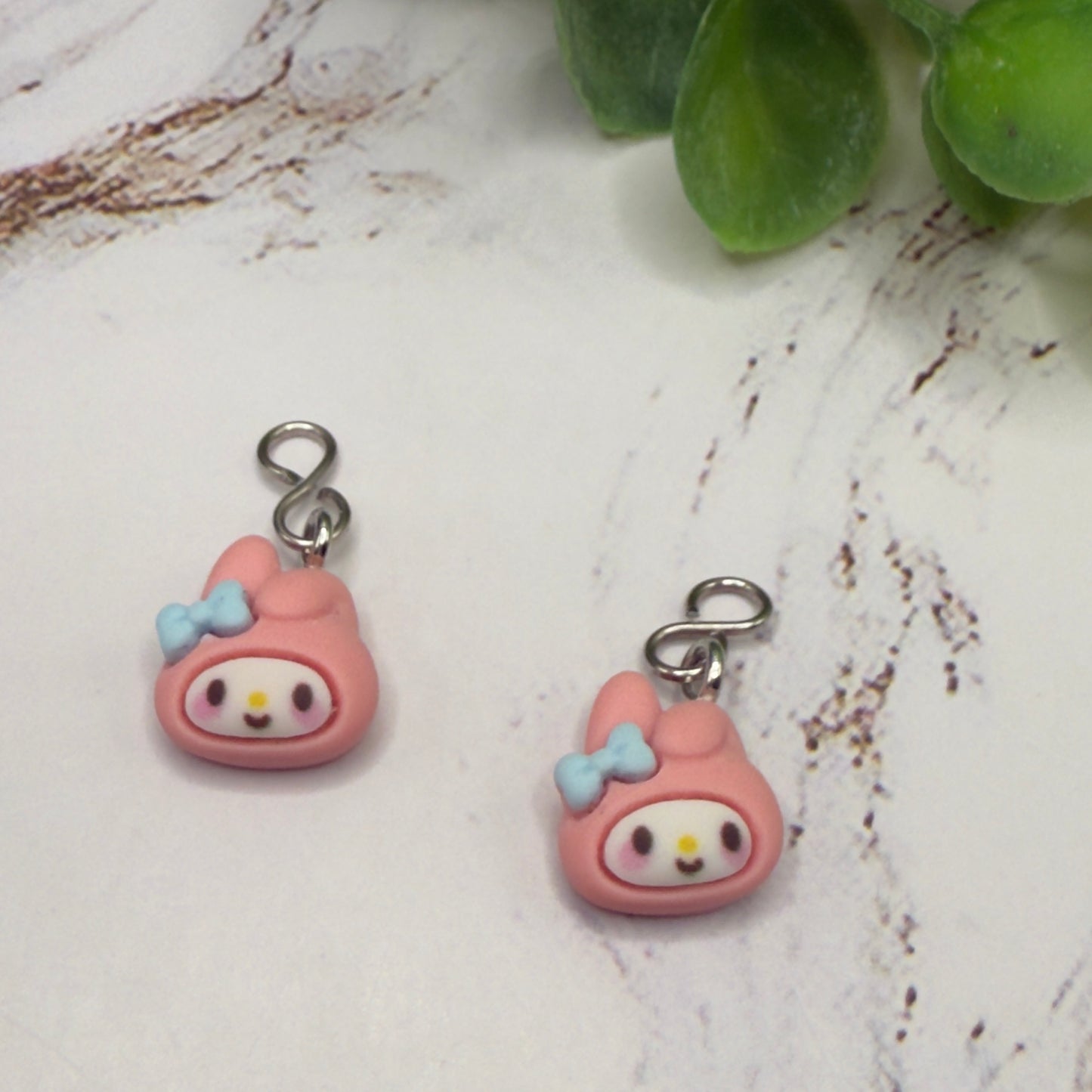 Pink Bunny Melody Sanrio Charm Doll Earring DANGLE ONLY • 18” Fashion Doll Jewelry