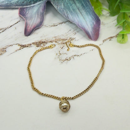 Swirl Wire Wrapped Cage Pearl Drop Charm Gold Doll Necklace • 18 Inch Fashion Doll Jewelry