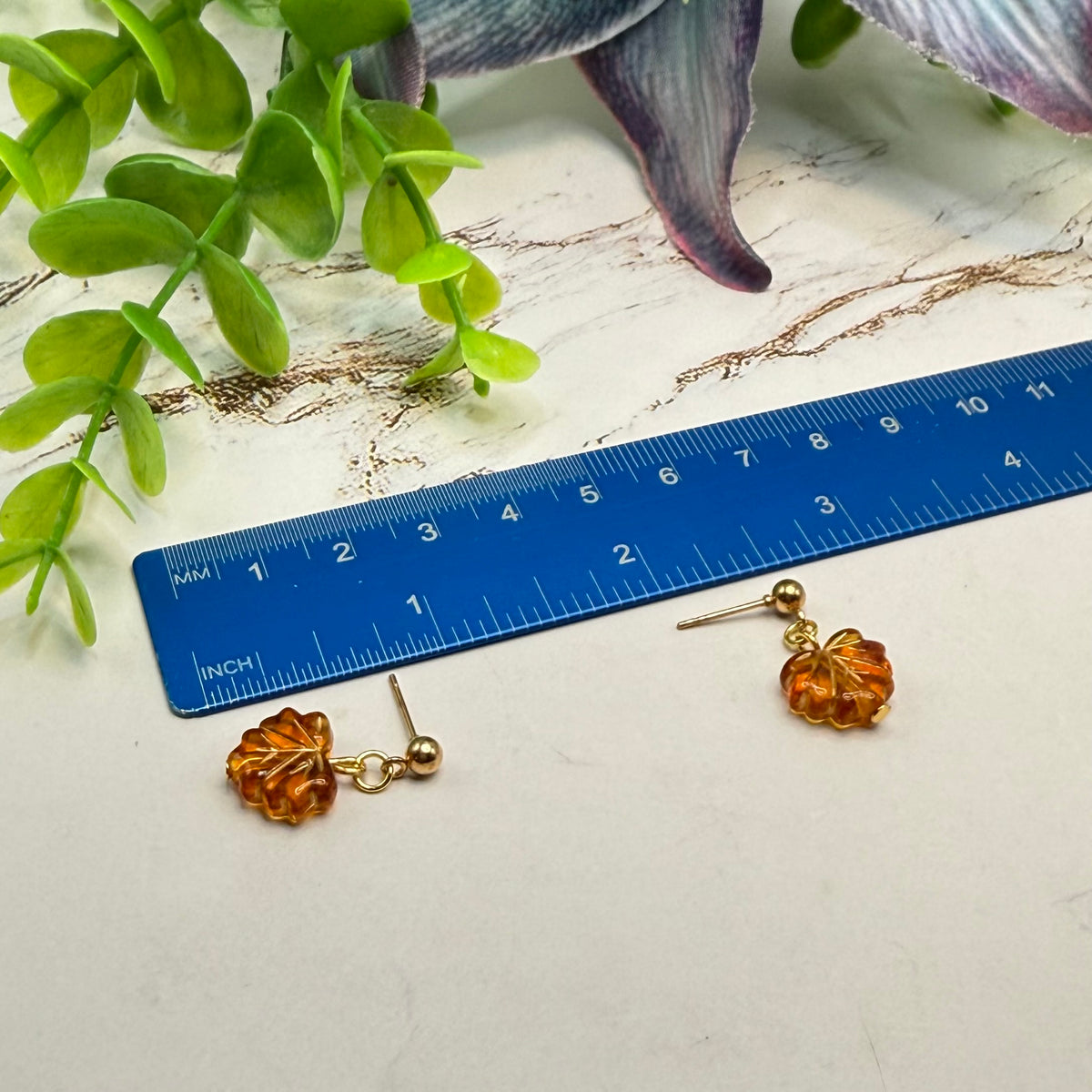 Fall Autumn Leaf Dangle Post Doll Earrings | for 18 Inch Fashion Dolls