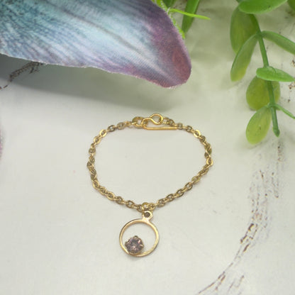 Circle Charm Purple Rhinestone Gold Chain Doll Necklace • 16 Inch Fashion Doll Jewelry