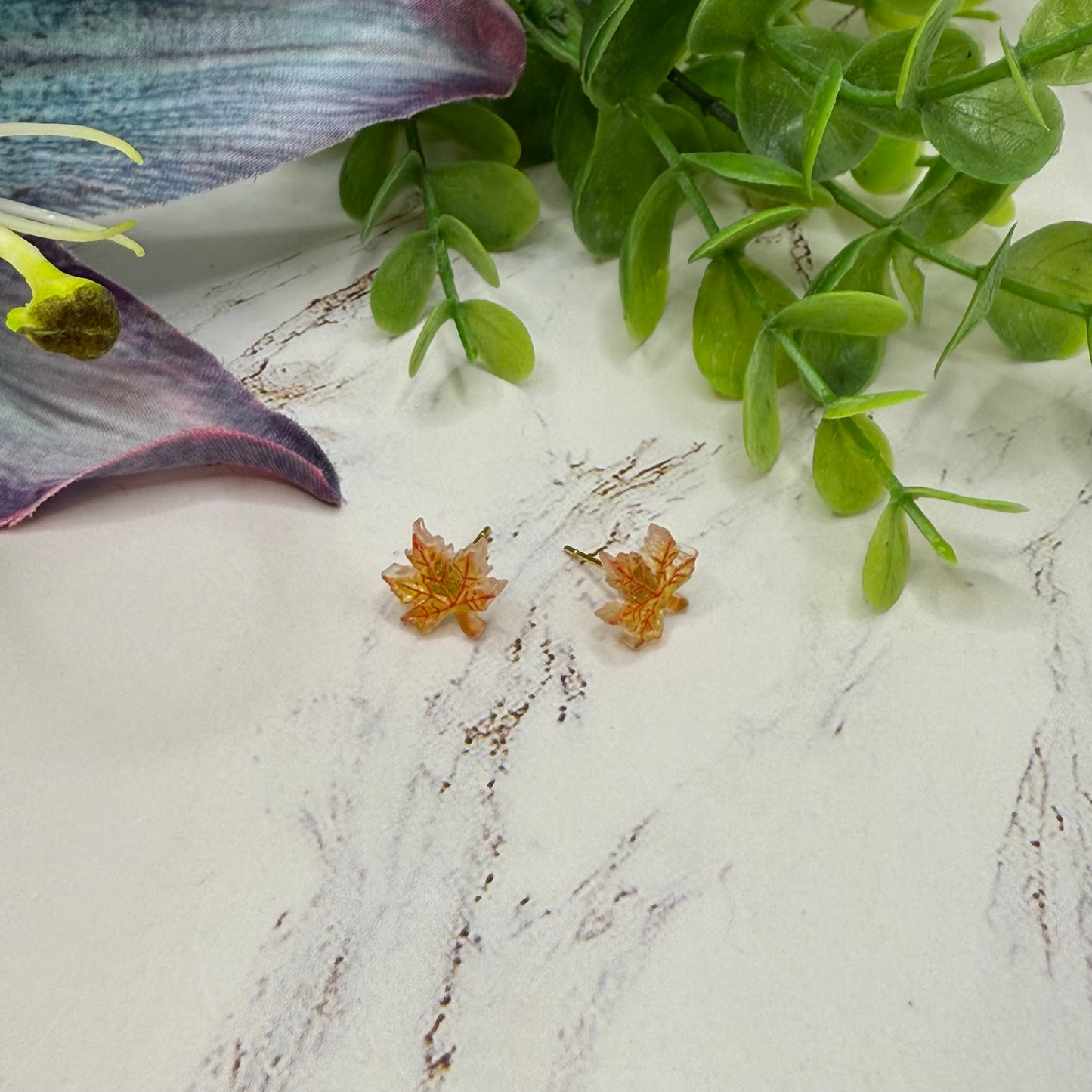 Autumn Fall Maple Leaf Doll Earrings • 18 Inch Fashion Doll Jewelry