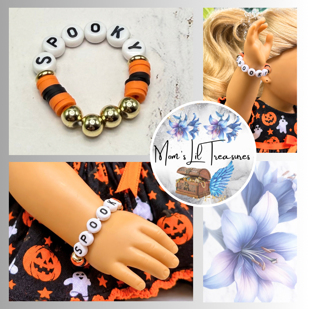Spooky Halloween Beaded Stretch Bracelet | for 18 Inch Fashion Doll