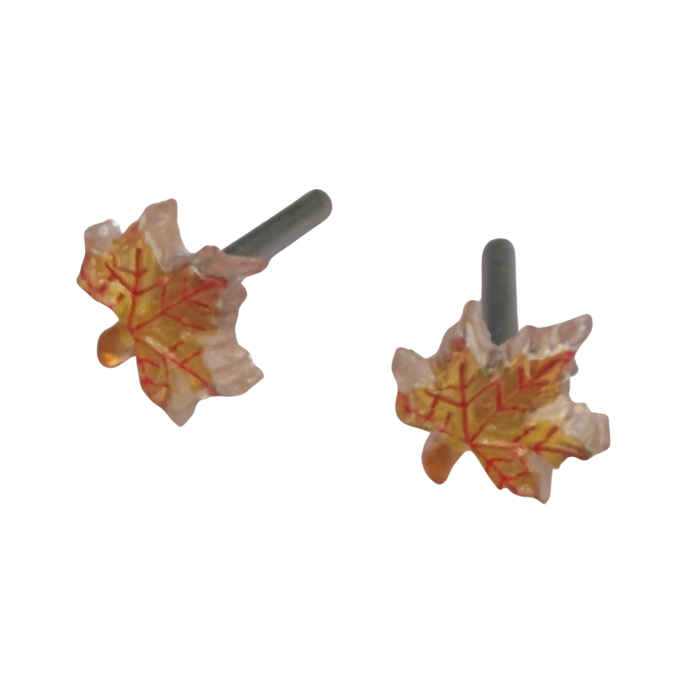 Autumn Maple Fall Leaf Post Doll Earrings •2mm Post fit 18 Inch Fashion Doll