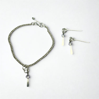 Silver & Clear Crystal Dangle Doll Necklace & Earrings • 16 Inch Fashion Doll Jewelry