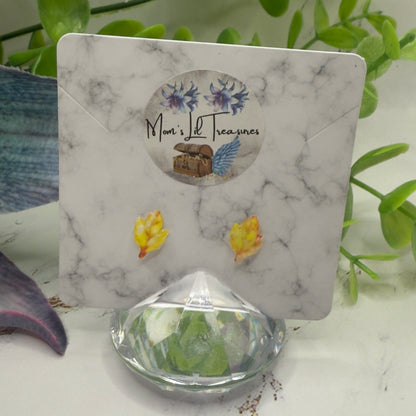 Yellow Fall Autumn Leaves Leaf Post Doll Earrings • 18 Inch Fashion Doll Jewelry