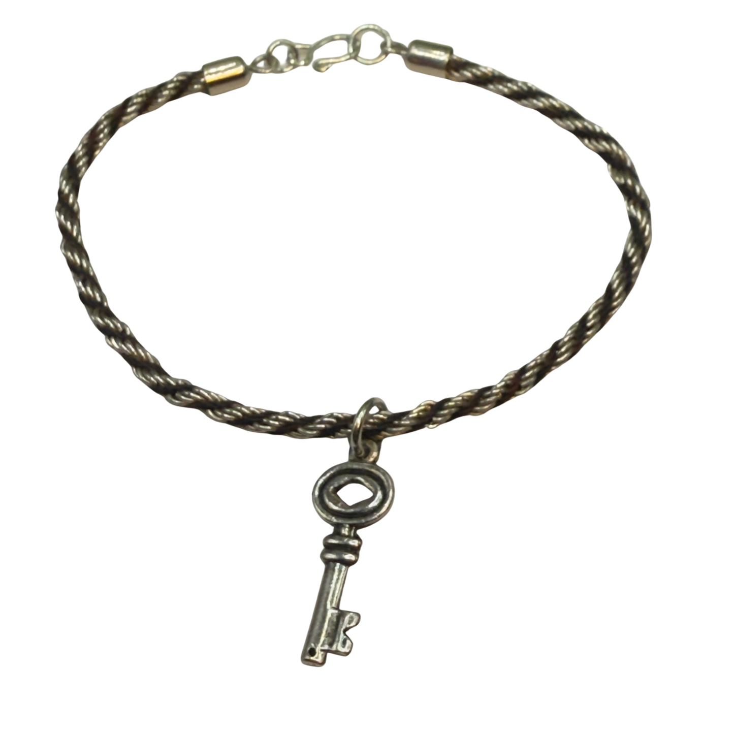 Black Silver Rope Chain Key Charm Doll Necklace• 18 Inch Fashion Doll Jewelry