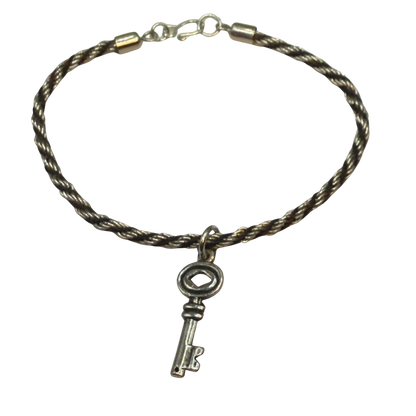 Black Silver Rope Chain Key Charm Doll Necklace• 18 Inch Fashion Doll Jewelry