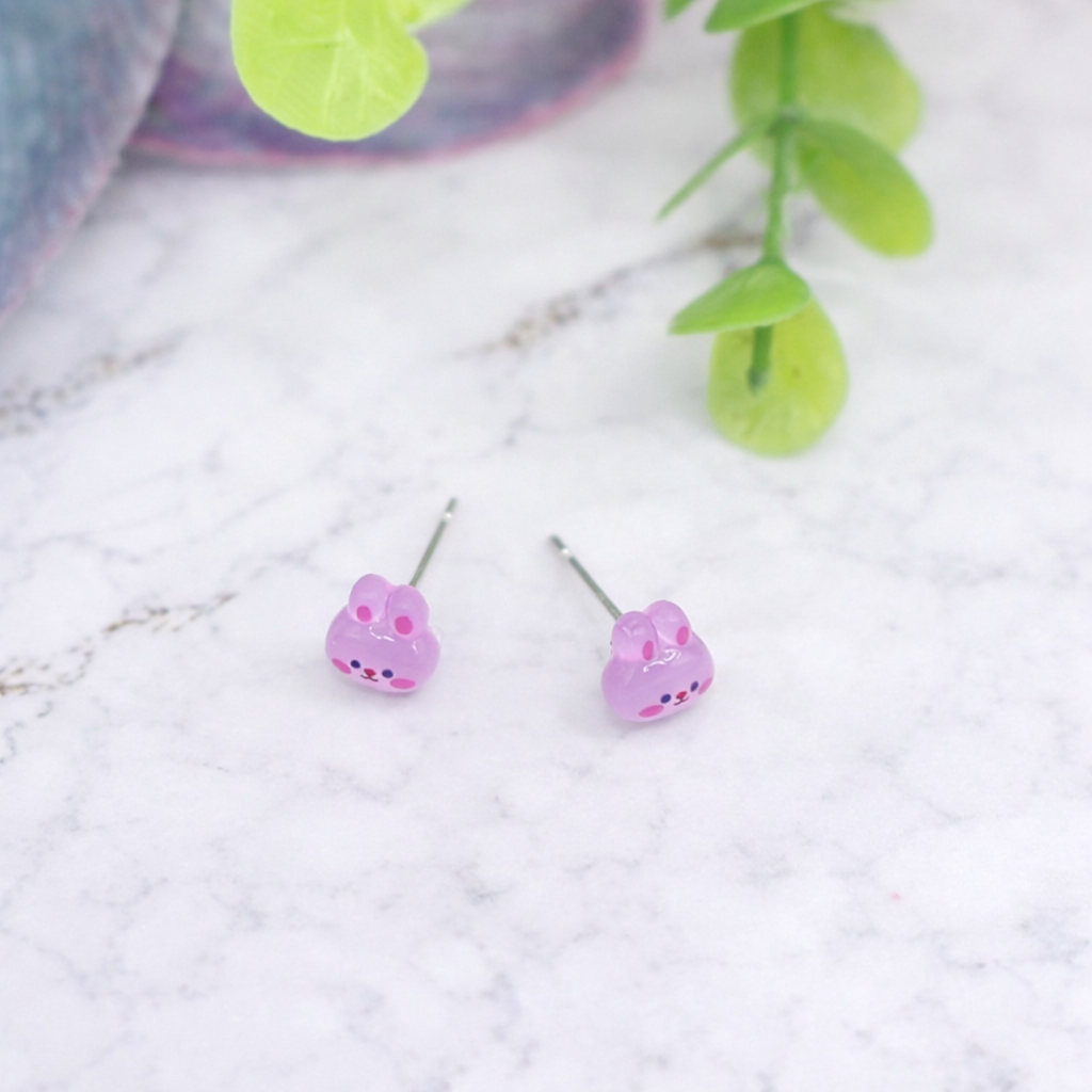 Light Purple Bunny Easter Post Doll Earrings • 18 Inch Fashion Doll Jewelry
