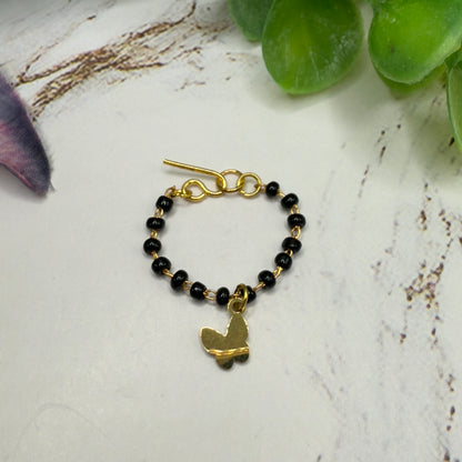 Black Beaded Gold Chain Butterfly Charm Doll Necklace • 10-12” 1:6 Fashion Doll Jewelry