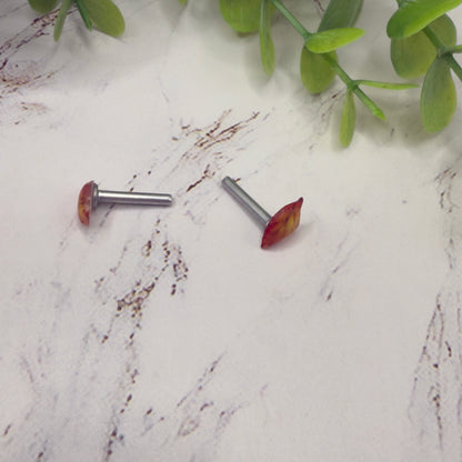 Autumn Fall Leaf Post Doll Earrings • 2mm Post fit 18 Inch Fashion Doll