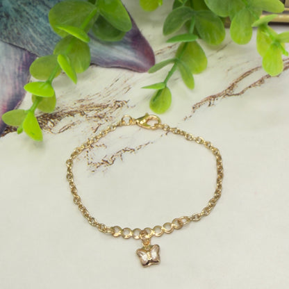 Gold Chain Clear Acrylic Crystal Butterfly Charm Doll Necklace • 18 Inch Fashion Doll Jewelry