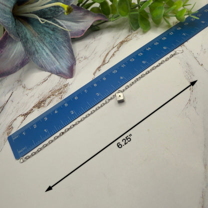 Silver Dice Charm Doll Necklace • 18 Inch Fashion Doll Jewelry