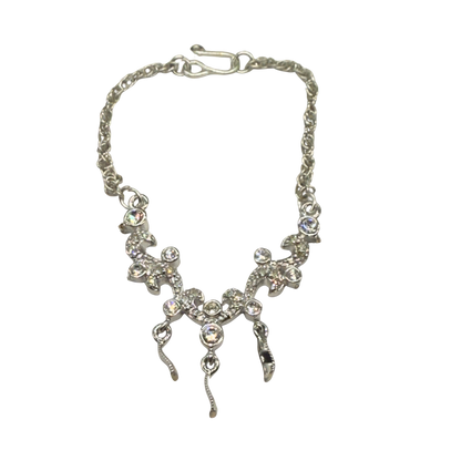 Silver Glamour Clear Rhinestone Doll Necklace • 16 inch Fashion Doll Jewelry