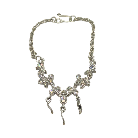 Silver Glamour Clear Rhinestone Doll Necklace • 16 inch Fashion Doll Jewelry