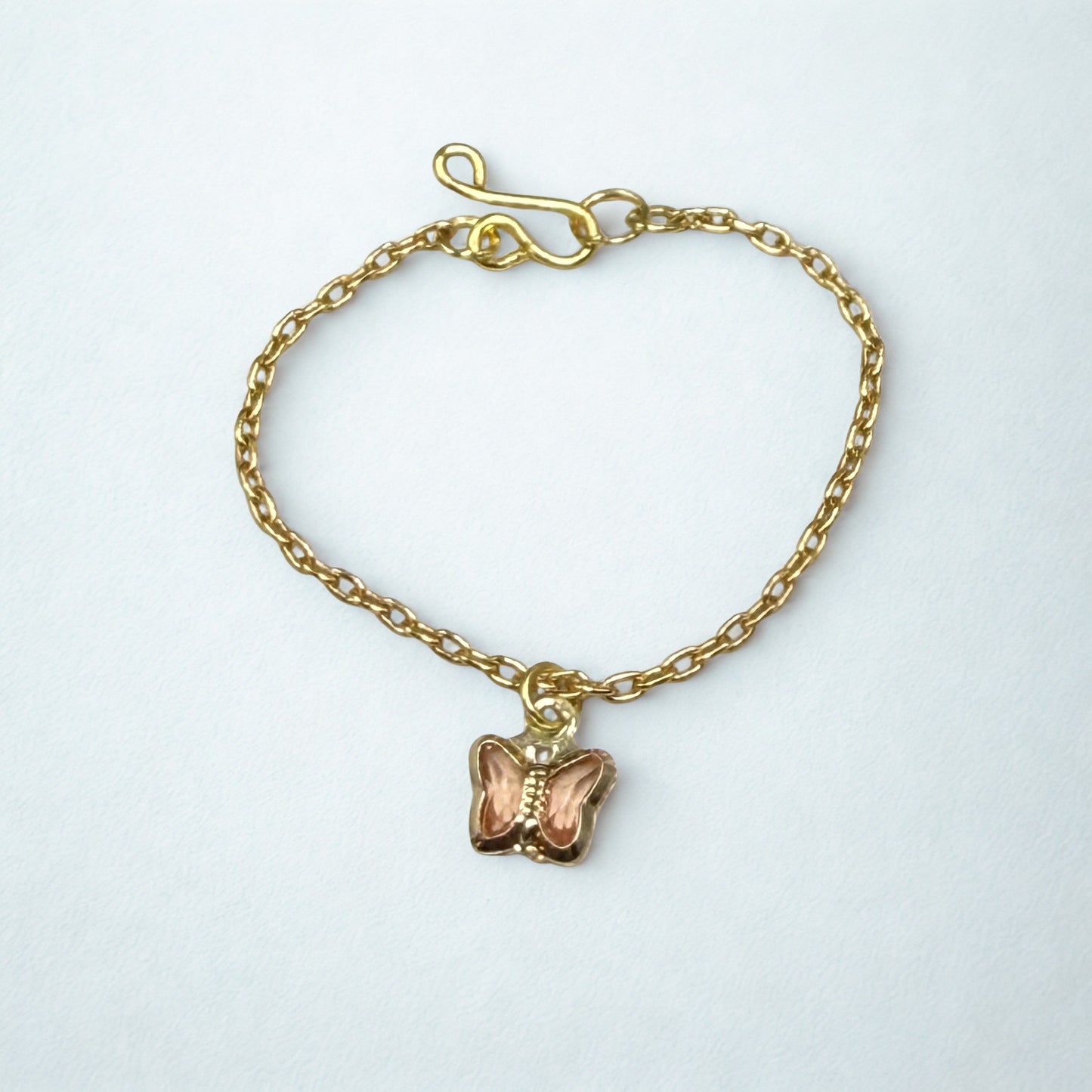 Peach Pink Acrylic Crystal Butterfly Gold Chain Doll Necklace for 16 Inch Fashion Dolls