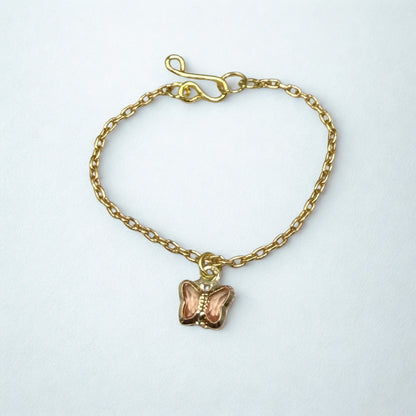 Peach Pink Acrylic Crystal Butterfly Gold Chain Doll Necklace for 16 Inch Fashion Dolls