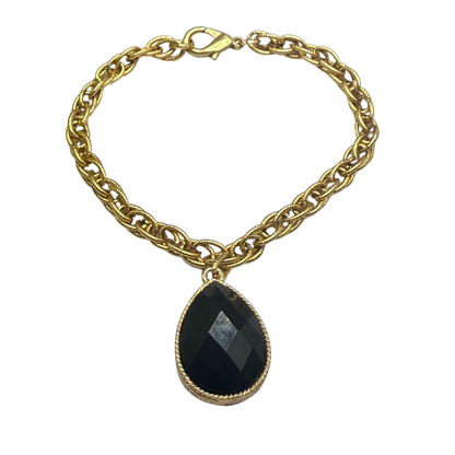 ✨Handmade Jewelry Designed to fit popular 17 to 20 cm (6 to 7 inch) Plushie Labubu Monster Dolls: add a stylish touch to your favorite plushie! ✨

Black Faceted Teardrop Pendant Gold Curb Chain Necklace