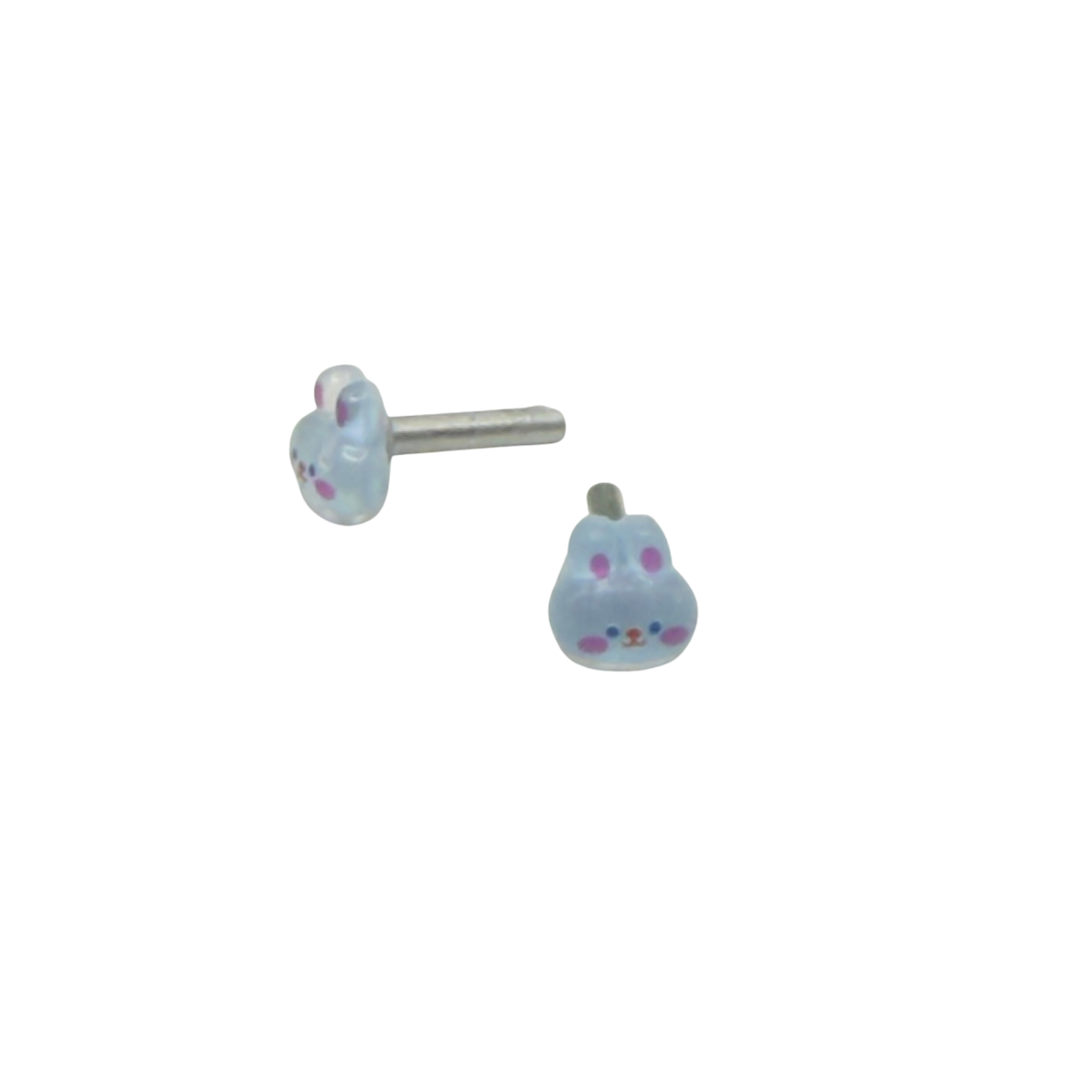 Blue Bunny Easter 2mm Post Doll Earrings • 18 Inch Fashion Doll