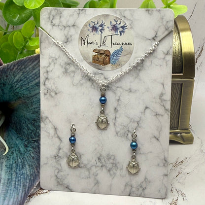 ✨ Handmade Doll Jewelry Designed to Fit popular 18 Inch Fashion Dolls: add a stylish touch to your favorite doll ✨

Blue Pearl Silver Ladybug Charm Doll Necklace & Earrings Set

