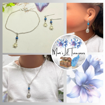 ✨ Handmade Doll Jewelry Designed to Fit popular 18 Inch Fashion Dolls: add a stylish touch to your favorite doll ✨

Blue Pearl Silver Ladybug Charm Doll Necklace & Earrings Set
