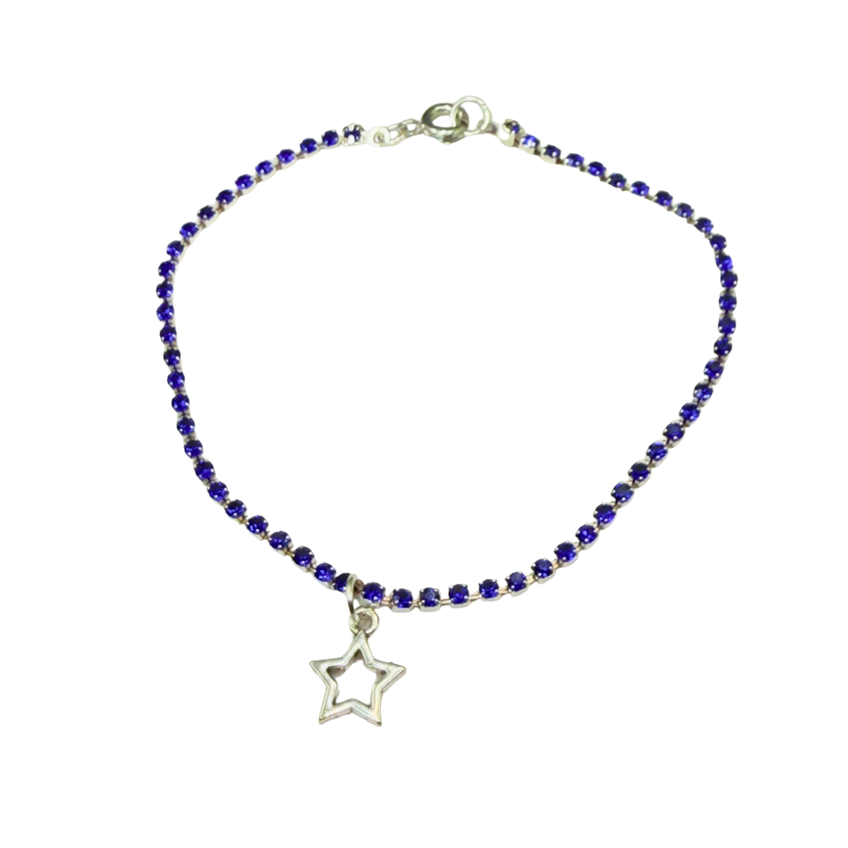 Blue Rhinestone Silver Star Charm Doll Necklace for 18 Inch Fashion Doll