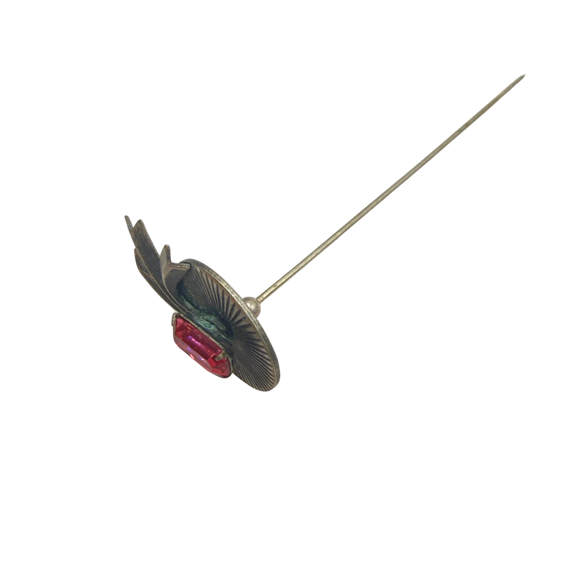 ✨ Handmade Vintage-Inspired Hatpin | Stick Pin | Hat Accessory | Sweater & Hijab Pin | Decorative Jewelry Gift for Her ✨

Brass / Bronze Tone Textured Metal Radiant Disc Fan Design with Ribbon Tails Rectangular Pink Rhinestone Center Accent - 3 Inch Hatpin / Stick Pin