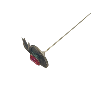 ✨ Handmade Vintage-Inspired Hatpin | Stick Pin | Hat Accessory | Sweater & Hijab Pin | Decorative Jewelry Gift for Her ✨

Brass / Bronze Tone Textured Metal Radiant Disc Fan Design with Ribbon Tails Rectangular Pink Rhinestone Center Accent - 3 Inch Hatpin / Stick Pin