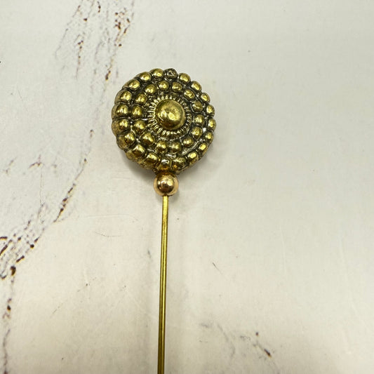 ✨ Handmade Vintage-Inspired Hatpin | Stick Pin | Hat Accessory | Sweater & Hijab Pin | Decorative Jewelry Gift for Her ✨

Brass Gold Tone Metal Circular Textured Beaded Pebbled Design Hatpin 