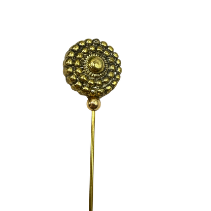 ✨ Handmade Vintage-Inspired Hatpin | Stick Pin | Hat Accessory | Sweater & Hijab Pin | Decorative Jewelry Gift for Her ✨

Brass Gold Tone Acrylic Circular Textured Beaded Pebbled Design Hatpin 
