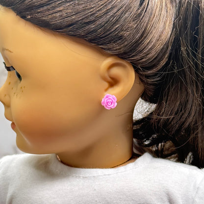 ✨Handmade Post Doll Earrings (Only fit 2mm drilled pierced ears) Designed to Fit popular 18 Inch Fashion Dolls: add a stylish touch to your favorite doll ✨

Bright Pink Rose Flower 2mm Post Doll Earrings