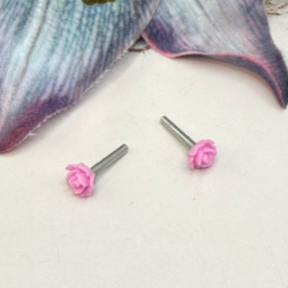 ✨Handmade Post Doll Earrings (Only fit 2mm drilled pierced ears) Designed to Fit popular 18 Inch Fashion Dolls: add a stylish touch to your favorite doll ✨

Bright Pink Rose Flower 2mm Post Doll Earrings