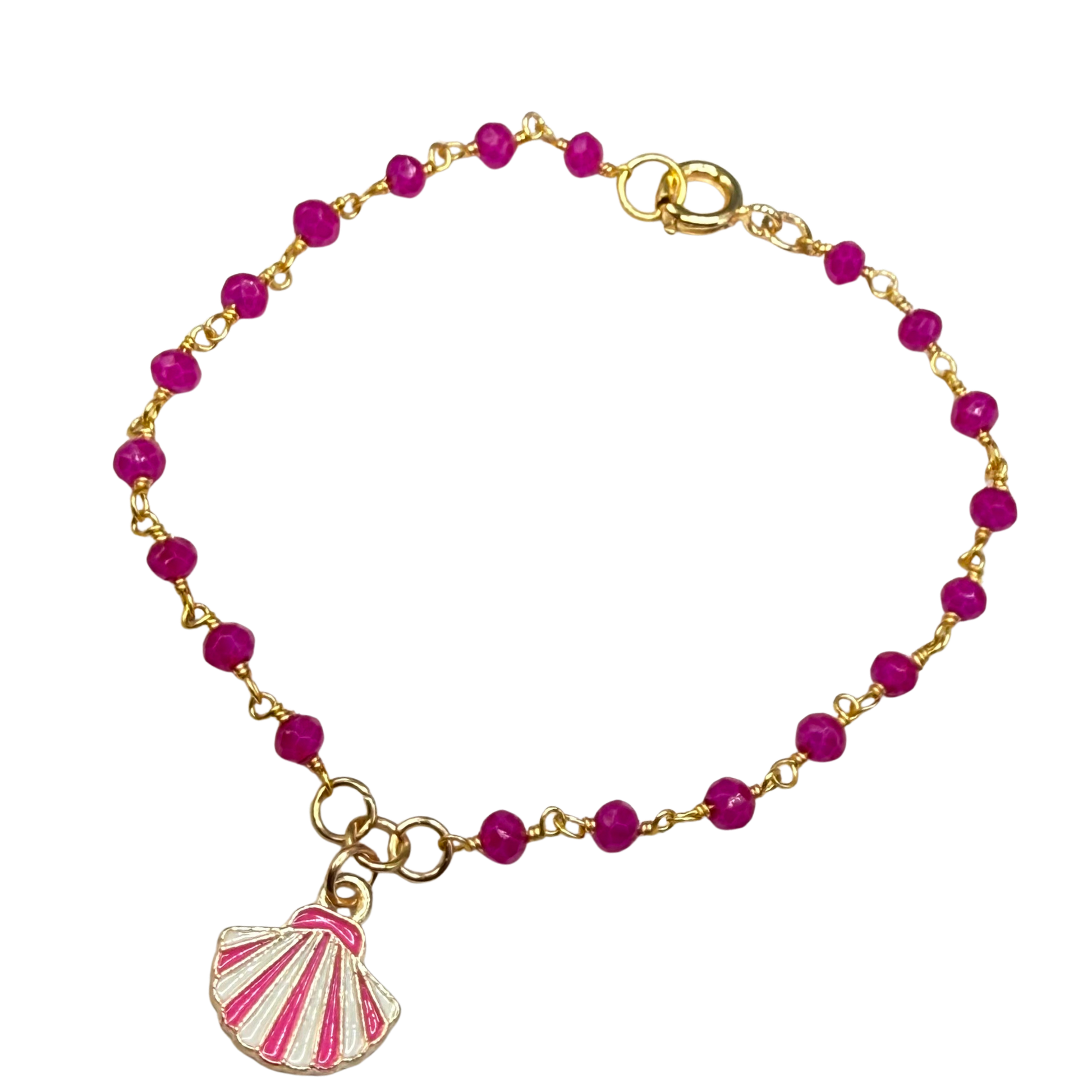 ✨Handmade Doll Jewelry Designed to Fit popular 18 Inch Fashion Dolls: add a little “Summer Fun ☀️ Beachy Style 🏝️” to your favorite doll!✨

Bright Pink White Seashell Charm Pink Glass Crystal Beaded Doll Necklace