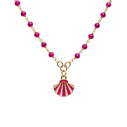 ✨Handmade Doll Jewelry Designed to Fit popular 18 Inch Fashion Dolls: add a little “Summer Fun ☀️ Beachy Style 🏝️” to your favorite doll!✨

Bright Pink White Seashell Charm Pink Glass Crystal Beaded Doll Necklace