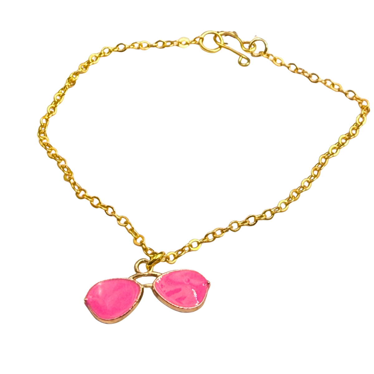 ✨Handmade Doll Jewelry Designed to Fit popular 18 Inch Fashion Dolls: add a little “Summer Fun 😎” to your favorite doll!✨

Bright Pink Sunglasses Charm Gold Chain Doll Necklace