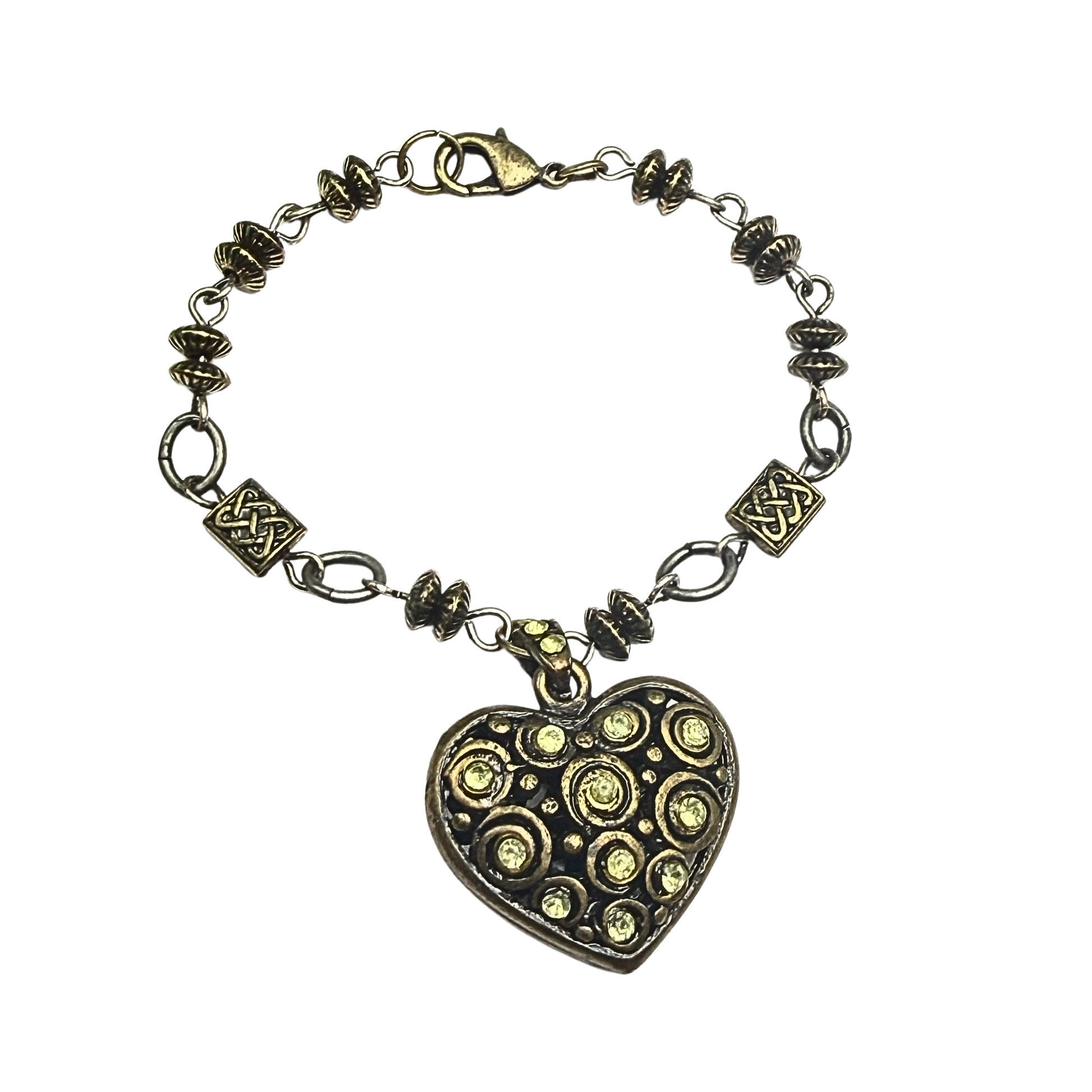 ✨Handmade Jewelry Designed to fit popular 17 to 20 cm (6 to 7 inch) Plushie Labubu Monster Dolls: add a stylish touch to your favorite plushie! ✨

Bronze Brass Heart Charm Rhinestone Accent Link Chain Necklace