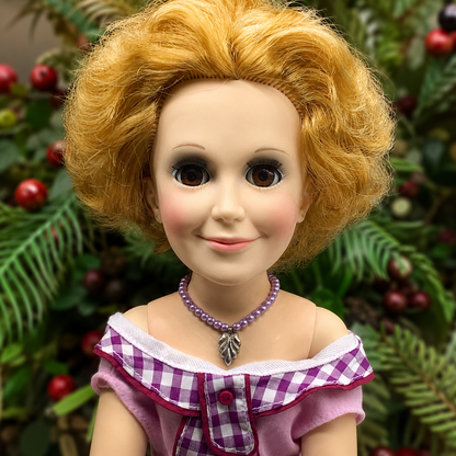 Lavender Purple Pearl Bead Leaf Charm Doll Necklace for 18-22” Vintage Doll