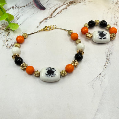Halloween Spider Necklace and Stretch Bracelet Set | for 18 Inch Fashion Doll