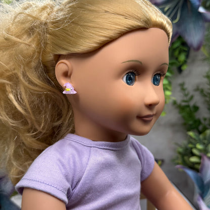 Purple Witch Hat Halloween Post Doll Earrings• 18 Inch Fashion Doll Jewelry