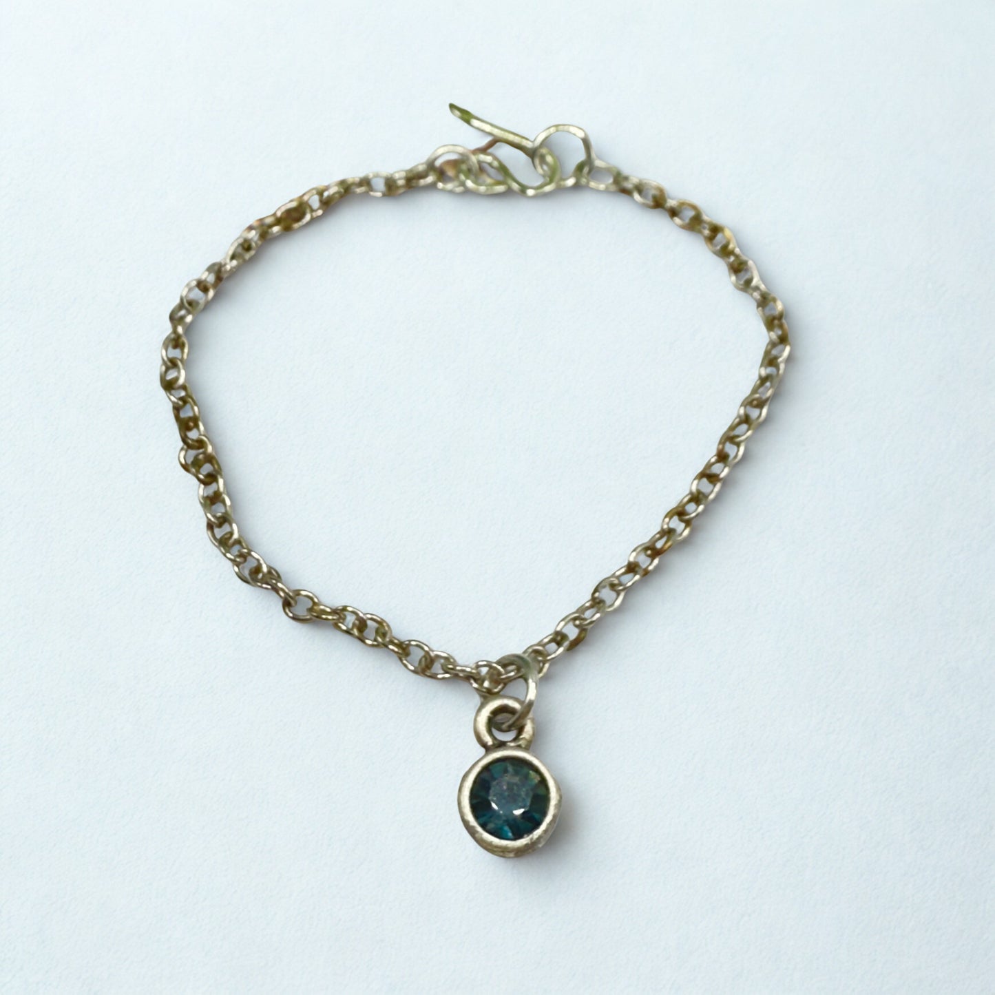 Dark Blue Round Rhinestone Pendant Doll Necklace • 16 Inch Fashion Doll Jewelry