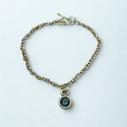 Dark Blue Round Rhinestone Pendant Doll Necklace • 16 Inch Fashion Doll Jewelry