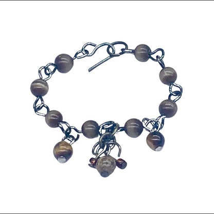 Brown Swirl Glass Beaded Multi Dangle Doll Necklace • 16” Fashion Doll Jewelry