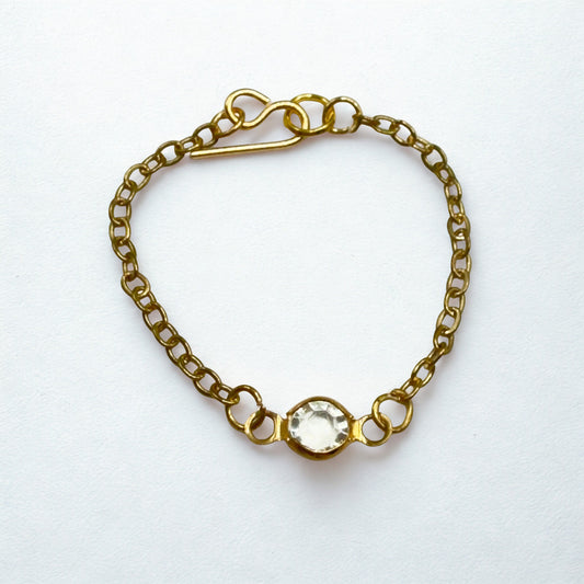 Round Clear Crystal Gold Chain Doll Necklace • 16 Inch Fashion Doll Jewelry