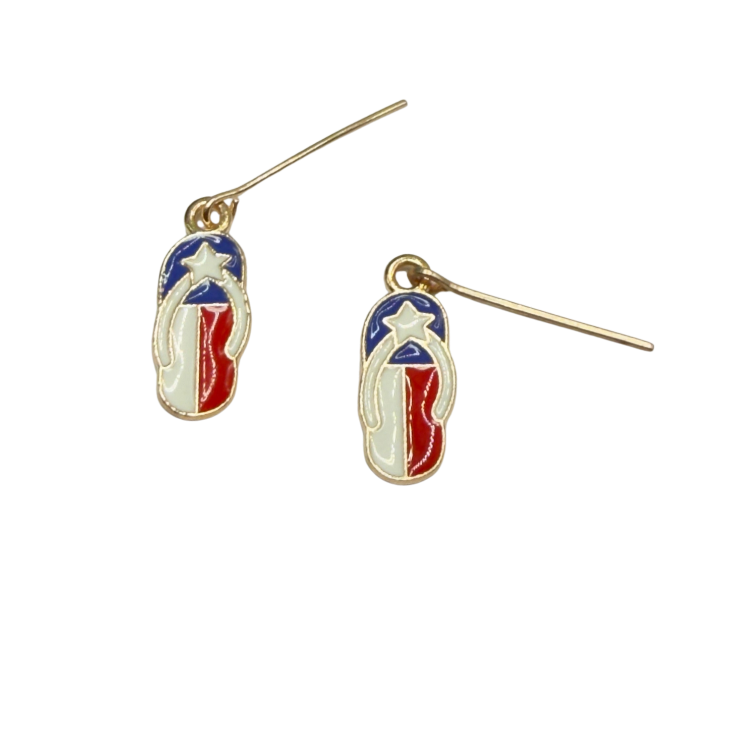 Americana Patriotic Flip Flop Sandal Dangle Doll Earrings for 18 Inch Fashion Doll