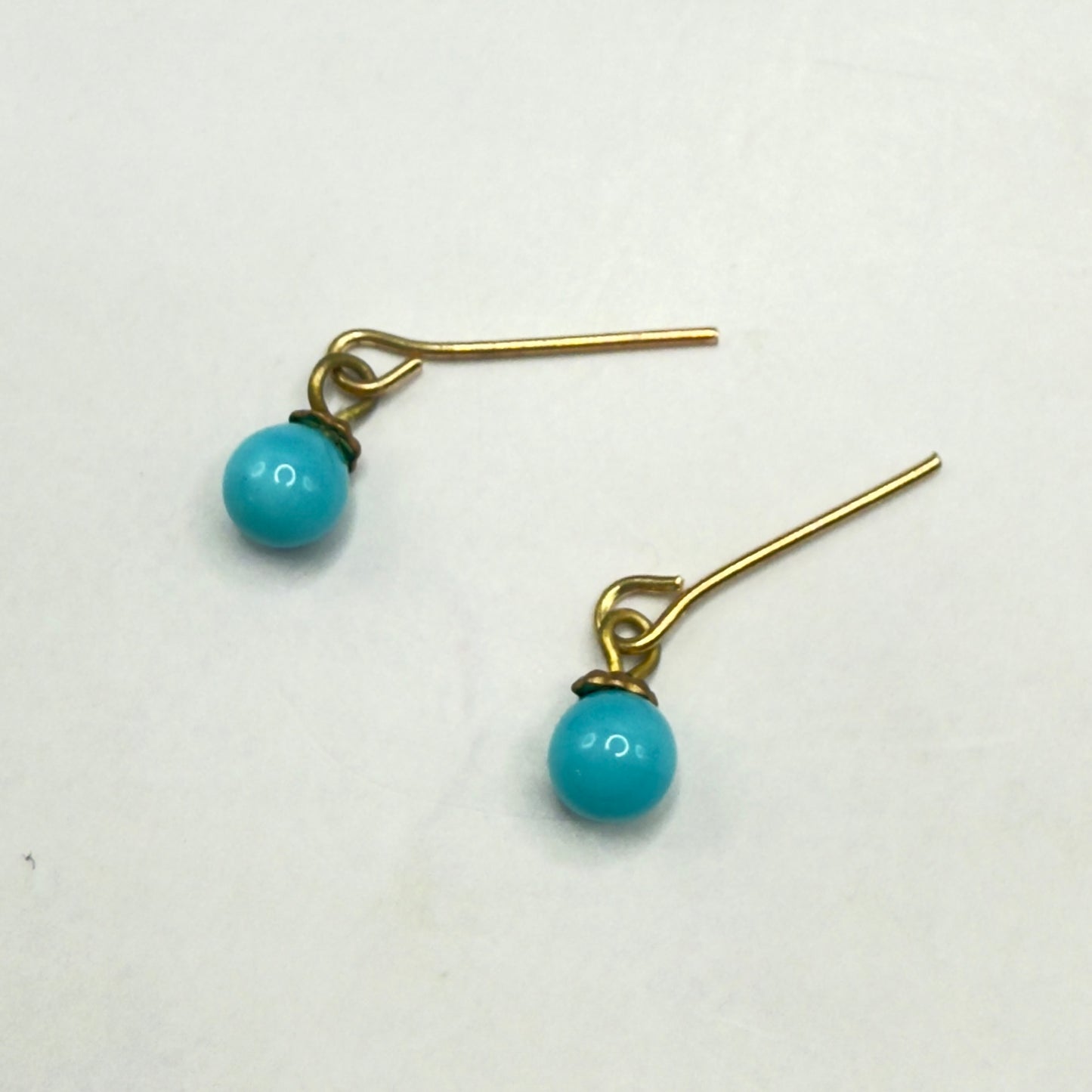 Turquoise Blue Glass Drop Dangle Doll Earrings • 16 Inch Fashion Doll Jewelry