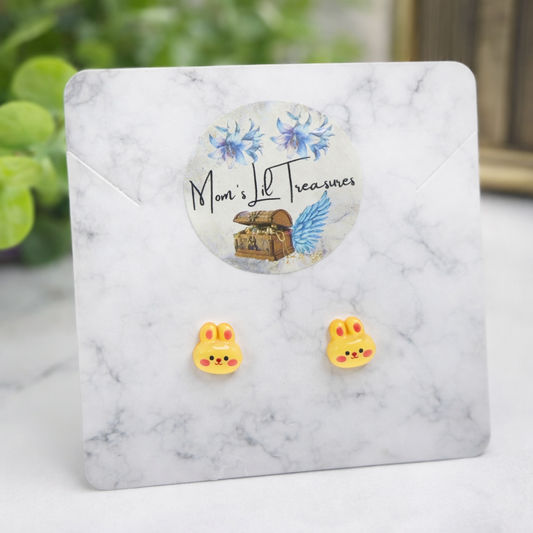 Yellow Bunny Easter Post Doll Earrings • 18 Inch Fashion Doll Jewelry