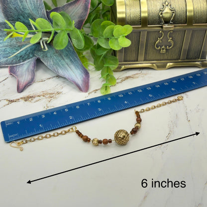 Brown Gold Beaded Flex Wire Collar Style Doll Necklace • 18 Inch Fashion Doll Jewelry