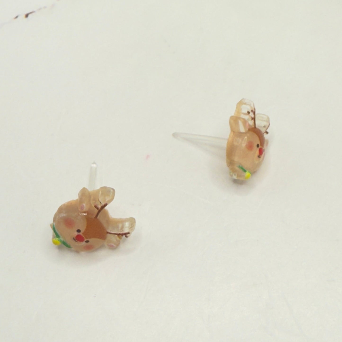 Reindeer Rudolph Christmas Silicone Post Doll Earrings • 18 Inch Fashion Doll Jewelry