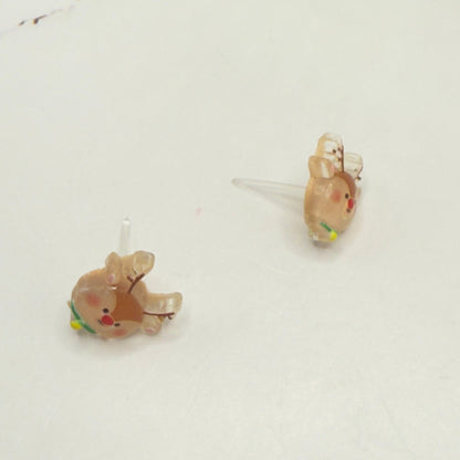 Reindeer Rudolph Christmas Silicone Post Doll Earrings • 18 Inch Fashion Doll Jewelry