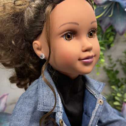 Spider Web Halloween Stud Doll Earrings• 18 Inch Fashion Doll Jewelry