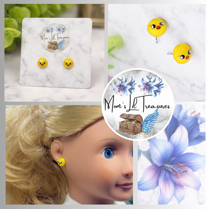 Yellow Chick Easter Post Doll Earrings • 18 Inch Fashion Doll Jewelry
